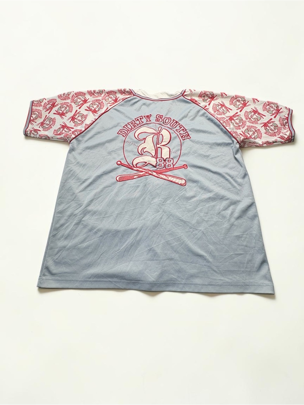 Vintage Y2K GIGO The Funktion Wear Dirty South Baseball Jersey Blue Red 2XL - Picture 7 of 12